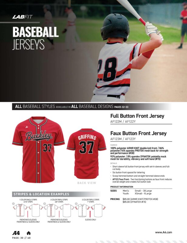 Design Champro Youth Check Baseball Jersey